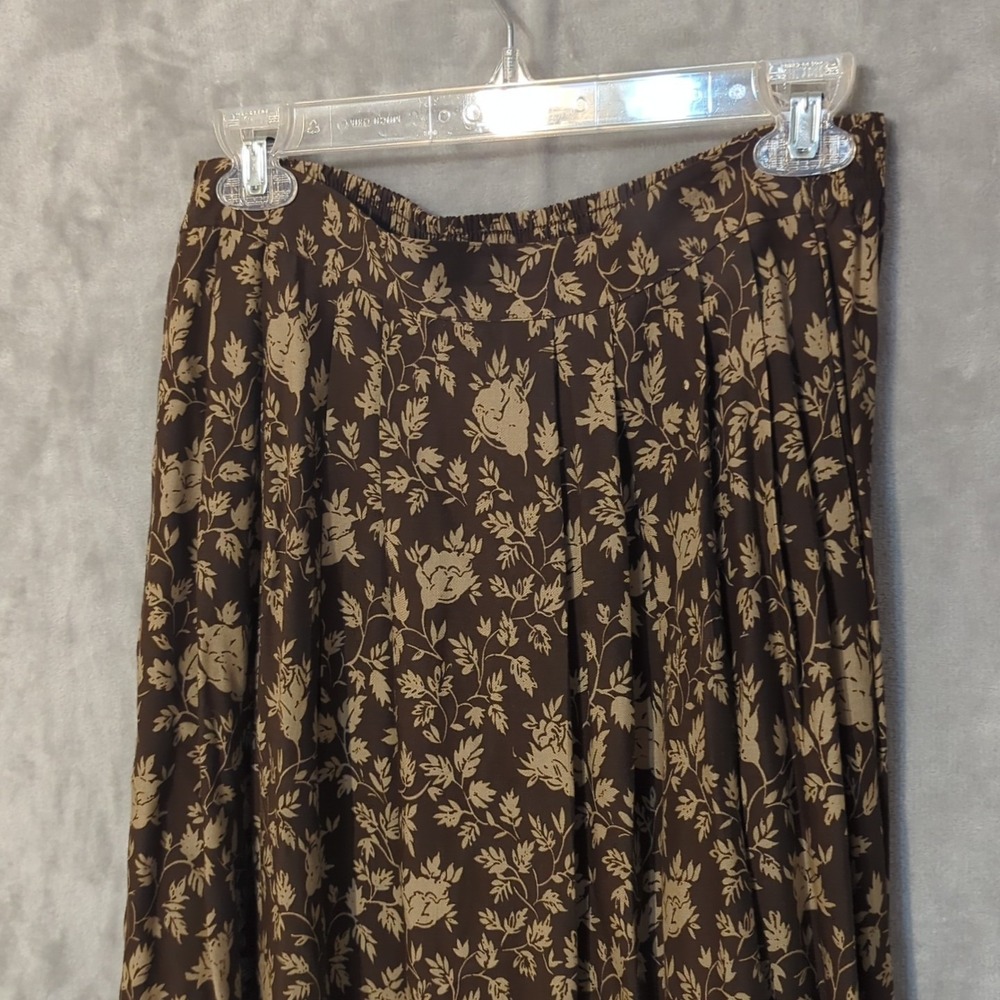 Vintage Sag Harbor Skirt Boho Floral Maxi Hippie Pleated Size Medium - Picture 2 of 6
